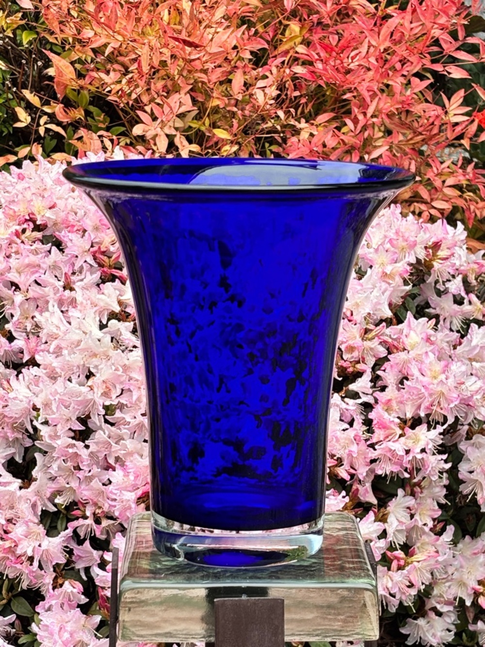 Blown Glass Cobalt Blue Vase